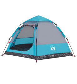 Tente de camping cabine 4 personnes bleu libération rapide