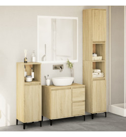 Ensemble de meubles de salle de bain 3 pcs chêne sonoma