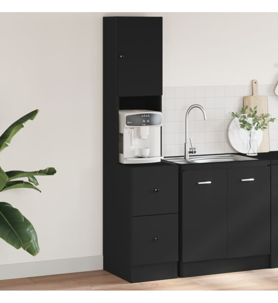 Armoire de cuisine noir 35x50x180 cm bois d'ingénierie