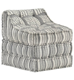 Pouf modulaire Gris rayé Tissu