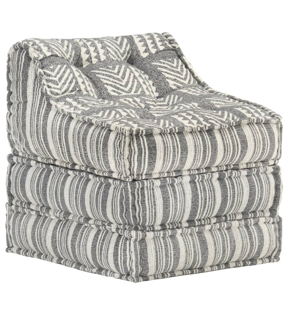 Pouf modulaire Gris rayé Tissu