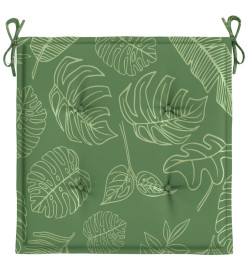 Coussins de chaise lot de 2 motif de feuilles 40x40x3 cm tissu