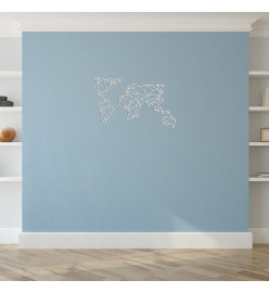 Homemania Décoration murale Carte du monde 100x58 cm Acier Blanc