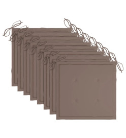 Chaises à dîner d'extérieur 8 pcs avec coussins Acacia massif