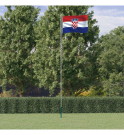 Drapeau de la Croatie et mât 6,23 m Aluminium