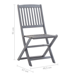 Chaises pliables d'extérieur 6 pcs avec coussins Bois d'acacia
