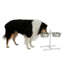 Kerbl Mangeoire d'animaux de compagnie avec support 2x2,8 L 43cm Blanc