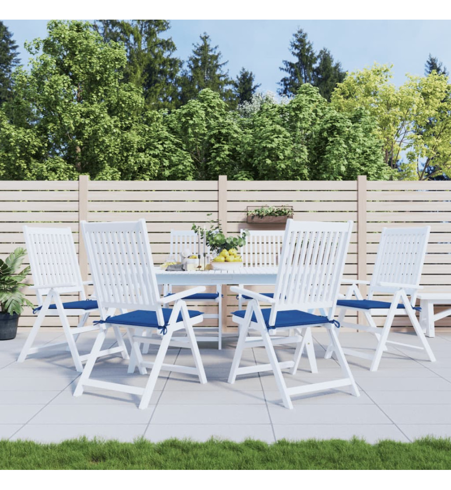 Coussins de chaise de jardin lot de 6 bleu royal 40x40x3 cm Coussins de chaise de jardin lot de 6 bleu royal 40x40x3 cm
