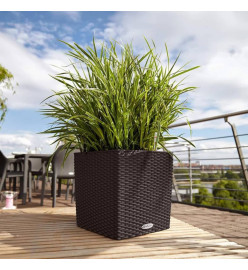LECHUZA Jardinière CUBE Cottage 40 ALL-IN-ONE Moka