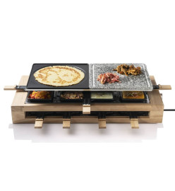 Bestron Gril à raclette ARG300BW 1500 W Bois noir XL