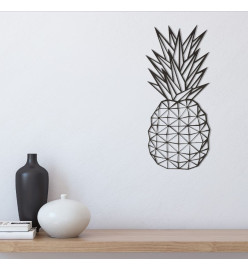 Homemania Décoration murale Ananas 22x55 cm Acier Noir