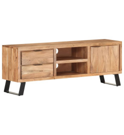 Meuble TV 120x30x42 cm Bois massif d'acacia avec bord naturel