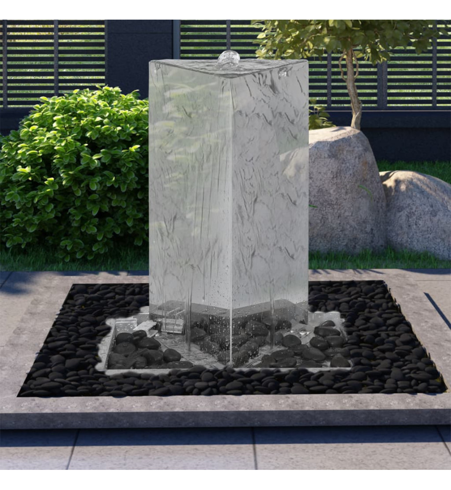 Fontaine de jardin et pompe Acier inoxydable 76 cm Triangulaire