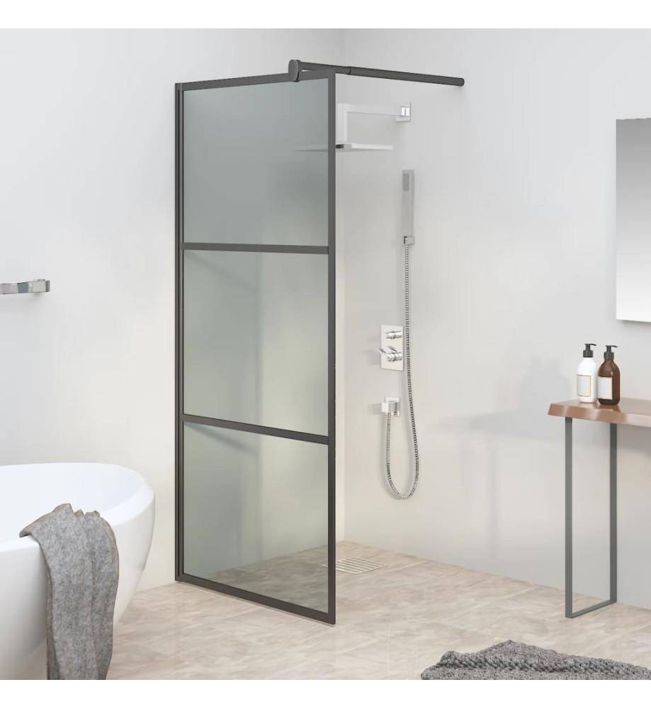 Paroi de douche 80x195 cm Verre ESG foncé Noir