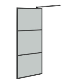 Paroi de douche 80x195 cm Verre ESG foncé Noir