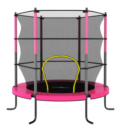 Trampoline avec filet de sécurité Rond 140x160 cm Rose