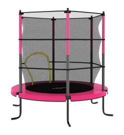 Trampoline avec filet de sécurité Rond 140x160 cm Rose