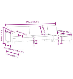 Ensemble de canapés 2 pcs gris clair tissu