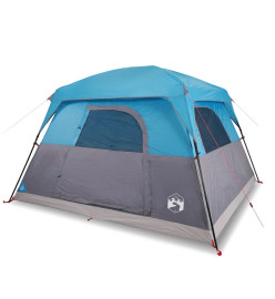 Tente de camping de cabine 4 personnes bleu imperméable