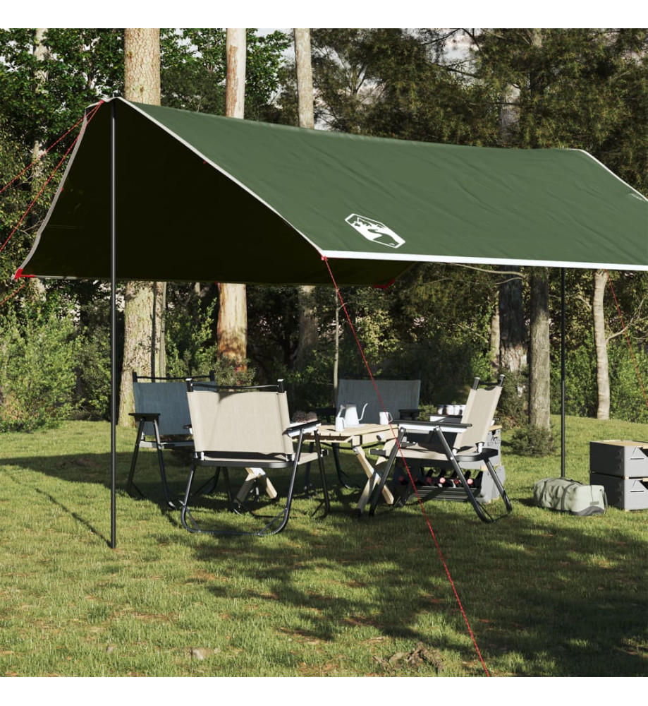 Bâche de camping vert 430x380x210 cm imperméable