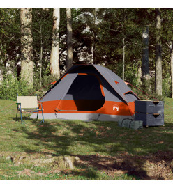 Tente de camping à dôme 2 personnes gris et orange imperméable