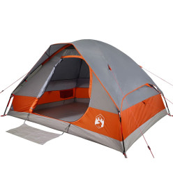 Tente de camping à dôme 2 personnes gris et orange imperméable