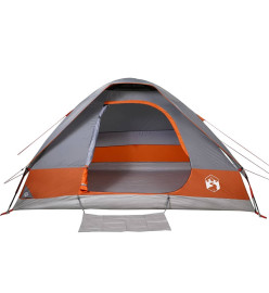 Tente de camping à dôme 2 personnes gris et orange imperméable