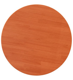 Dessus de table rond cire marron Ø90x2,5 cm bois de pin massif