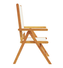 Chaises inclinables de jardin lot de 4 tissu et bois massif