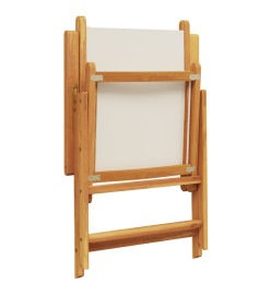 Chaises inclinables de jardin lot de 4 tissu et bois massif