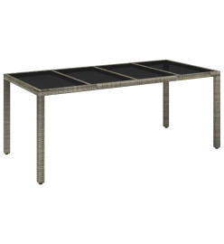 Mobilier à dîner de jardin et coussins 7 pcs gris rotin