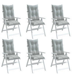 Coussins de chaise à dossier haut lot de 6 gris clair mélangé