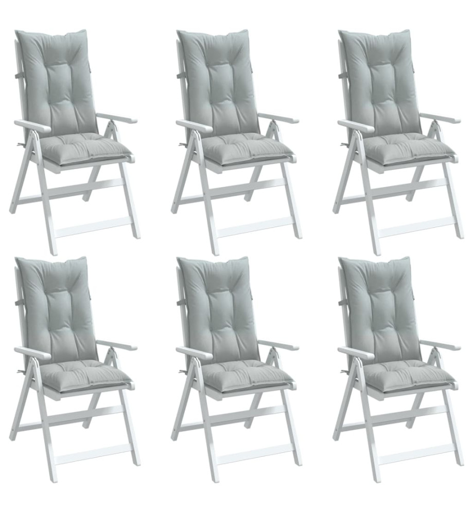 Coussins de chaise à dossier haut lot de 6 gris clair mélangé