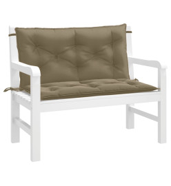 Coussins de banc de jardin lot de 2 taupe mélangé tissu