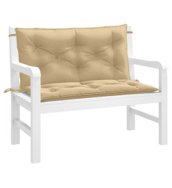 Coussins de banc de jardin lot de 2 beige mélangé tissu