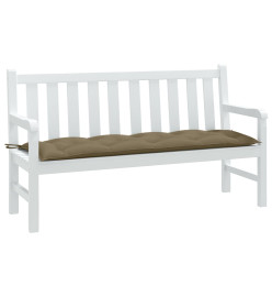 Coussin de banc de jardin taupe mélangé 150x50x7 cm tissu