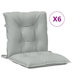 Coussins de chaise à dossier bas lot de 6 gris clair mélangé