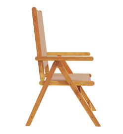 Chaises de jardin lot de 2 taupe bois d'acacia massif et tissu