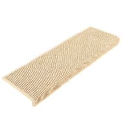 Tapis d'escalier autocollants 15 pcs 65x21x4 cm Beige clair