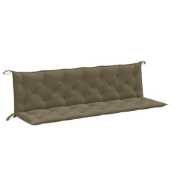 Coussins de banc de jardin lot de 2 taupe mélangé tissu