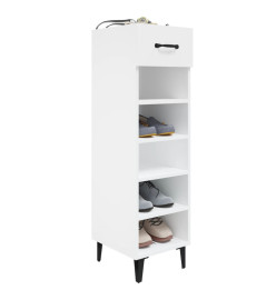 Armoire à chaussure Blanc brillant 30x35x105 cm Bois ingénierie