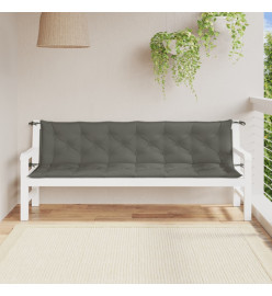 Coussins de banc de jardin lot de 2 gris foncé mélangé tissu