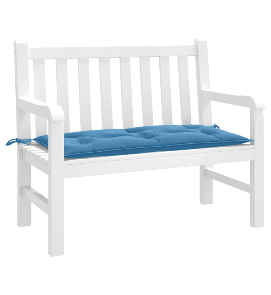 Coussin de banc de jardin bleu mélangé 100x50x7 cm tissu