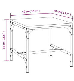 Table d'appoint Sonoma gris 40x40x35 cm Bois d'ingénierie