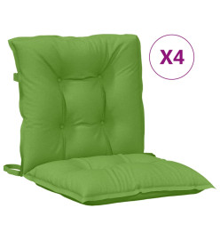 Coussins de chaise à dossier bas lot de 4 vert mélangé tissu