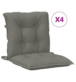 Coussins de chaise à dossier bas lot de 4 gris foncé mélangé