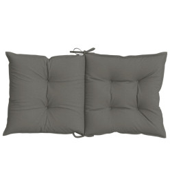 Coussins de chaise à dossier bas lot de 4 gris foncé mélangé