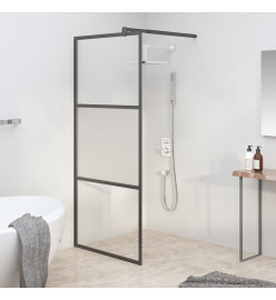 Paroi de douche 90x195 cm Verre ESG demi-dépoli Noir