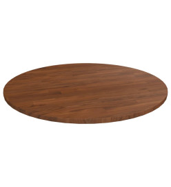 Dessus de table rond Marron foncé Ø80x1,5cm Chêne massif traité