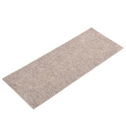 Tapis d'escalier autocollants Rectangulaire 15 pcs 60x25cm Crème